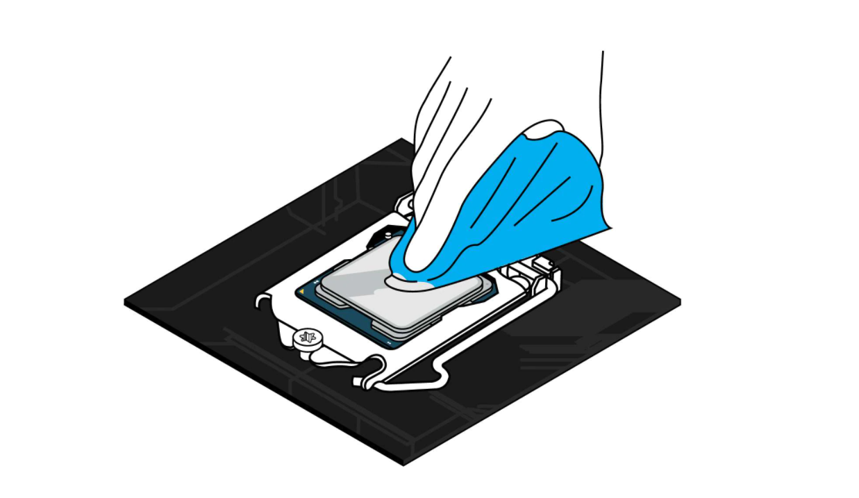 清理CPU盖旧导热膏